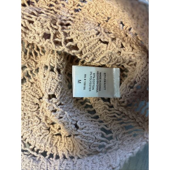 Julia by Love J Crochet Crop Top Womens Boho Festival Neutral Open Knit NWT - Picture 3 of 4